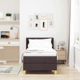 Letto a molle con testiera Marrone Scuro 200 x 80 cm Poliestere
