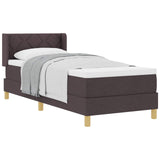 Letto a molle con testiera Marrone Scuro 200 x 80 cm Poliestere