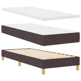 Letto a molle con testiera Marrone Scuro 200 x 80 cm Poliestere