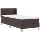 Letto a molle con testiera Marrone Scuro 200 x 80 cm Poliestere
