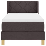 Letto a molle con testiera Marrone Scuro 200 x 80 cm Poliestere