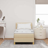 Letto a molle con testiera Crema 200 x 80 cm Tessuto