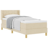 Letto a molle con testiera Crema 200 x 80 cm Tessuto