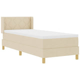 Letto a molle con testiera Crema 200 x 80 cm Tessuto