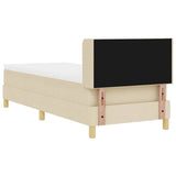 Letto a molle con testiera Crema 200 x 80 cm Tessuto