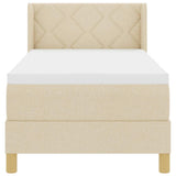 Letto a molle con testiera Crema 200 x 80 cm Tessuto