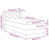 Letto a molle con testiera Crema 200 x 80 cm Tessuto
