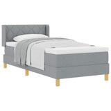 Letto a molle con testiera Grigio chiaro 190 x 90 cm Tessuto