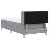 Letto a molle con testiera Grigio chiaro 190 x 90 cm Tessuto