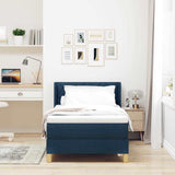 Letto a molle con testiera Blu 190 x 90 cm Tessuto