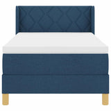 Letto a molle con testiera Blu 190 x 90 cm Tessuto