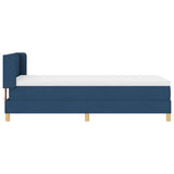 Letto a molle con testiera Blu 190 x 90 cm Tessuto