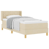 Letto a molle con testiera Crema 200 x 100 cm Tessuto