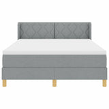 Letto a molle Grigio chiaro 190 x 140 cm Poliestere