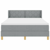 Letto a molle con testiera Grigio chiaro 200 x 160 cm Tessuto