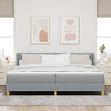 Letto a molle con testiera Grigio chiaro 200 x 200 cm Tessuto