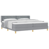 Letto a molle con testiera Grigio chiaro 200 x 200 cm Tessuto