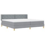 Letto a molle con testiera Grigio chiaro 200 x 200 cm Tessuto