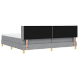 Letto a molle con testiera Grigio chiaro 200 x 200 cm Tessuto