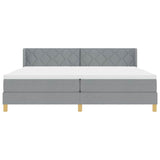 Letto a molle con testiera Grigio chiaro 200 x 200 cm Tessuto