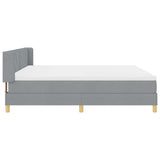 Letto a molle con testiera Grigio chiaro 200 x 200 cm Tessuto