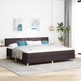Letto a molle con testiera Marrone Scuro 200 x 200 cm Tessuto