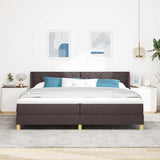 Letto a molle con testiera Marrone Scuro 200 x 200 cm Tessuto