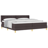 Letto a molle con testiera Marrone Scuro 200 x 200 cm Tessuto