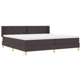 Letto a molle con testiera Marrone Scuro 200 x 200 cm Tessuto