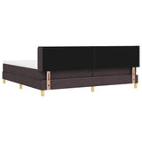 Letto a molle con testiera Marrone Scuro 200 x 200 cm Tessuto