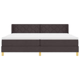 Letto a molle con testiera Marrone Scuro 200 x 200 cm Tessuto