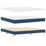 Letto a molle con materasso Blu 200 x 200 cm Tessuto