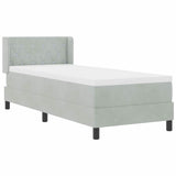 Letto a molle con testiera Grigio chiaro 200 x 80 cm Poliestere