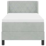 Letto a molle con testiera Grigio chiaro 200 x 80 cm Poliestere