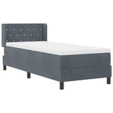 Letto a molle con materasso Grigio scuro 200 x 80 cm Poliestere