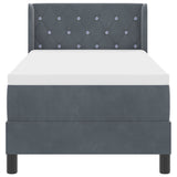 Letto a molle con materasso Grigio scuro 200 x 80 cm Poliestere