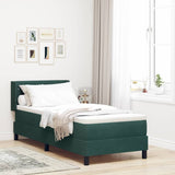 Letto a molle con materasso Verde Scuro 200 x 80 cm Poliestere
