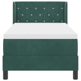 Letto a molle con materasso Verde Scuro 200 x 80 cm Poliestere