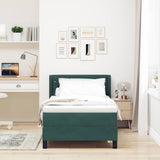 Letto a molle con testiera Verde Scuro 200 x 90 cm Velluto