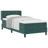 Letto a molle con testiera Verde Scuro 200 x 90 cm Velluto