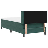 Letto a molle con testiera Verde Scuro 200 x 90 cm Velluto