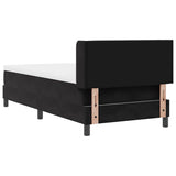 Letto a molle con materasso Nero 200 x 100 cm Poliestere