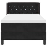 Letto a molle con materasso Nero 200 x 100 cm Poliestere