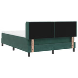Letto a molle con testiera Verde Scuro 190 x 140 cm Velluto