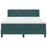 Letto a molle con testiera Verde Scuro 190 x 140 cm Velluto