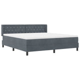 Letto a molle con testiera Grigio scuro 200 x 180 cm Velluto