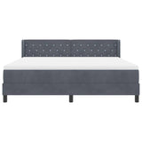 Letto a molle con testiera Grigio scuro 200 x 180 cm Velluto