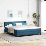 Letto a molle con materasso Blu Scuro 200 x 180 cm Poliestere