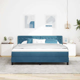 Letto a molle con materasso Blu Scuro 200 x 180 cm Poliestere