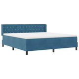 Letto a molle con materasso Blu Scuro 200 x 180 cm Poliestere